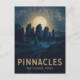 Nationaal park Pinnacles - Volle Maan - Feestdagenkaart