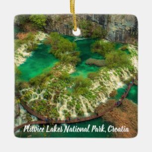 Nationaal park Plitvice Lakes Kroatië gestileerd Keramisch Ornament