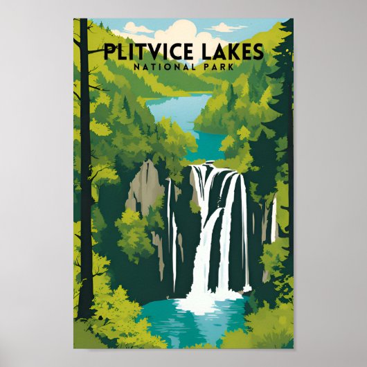 Nationaal park Plitvice Lakes Poster (Voorkant)