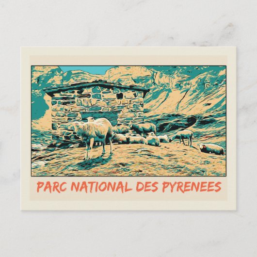 Nationaal Park Pyreneeën Frankrijk, schaap Briefkaart (Voorkant)