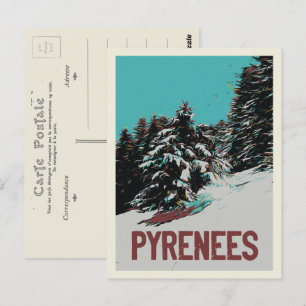 Nationaal park Pyrenees met sneeuw, Frankrijk Briefkaart