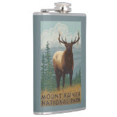 Nationaal park Rainier, Washington Elk Scene Heupfles (Rechts)