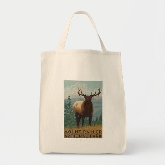 Nationaal park Rainier, Washington Elk Scene Tote Bag (Voorkant)