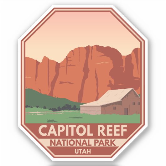 Nationaal park Ranch van Capitol Reef Sticker (Voorkant)