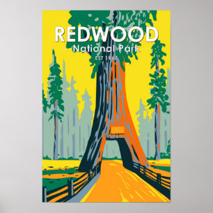Nationaal park Redwood Chandelier Tree Poster