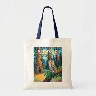 Nationaal park Redwood Kleurrijk bos Uil Wilde die Tote Bag