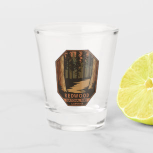 Nationaal park Redwood Minimale Retro Emblem Shot Glas