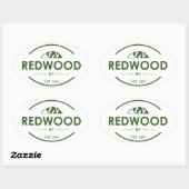 Nationaal park Redwood Ovale Sticker (Vel)