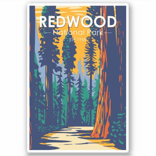Nationaal park Redwood  Sticker (Voorkant)