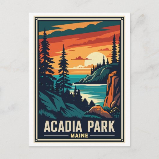 Nationaal park Retro Acadia Briefkaart (Voorkant)
