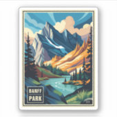 Nationaal park Retro Banff Sticker (Voorkant)