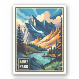 Nationaal park Retro Banff Sticker