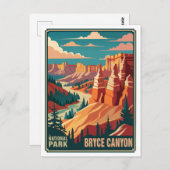 Nationaal park Retro Bryce Canyon Briefkaart (Voorkant / Achterkant)