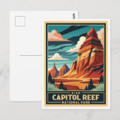 Nationaal park Retro Capitol reef Briefkaart (Voorkant / Achterkant)