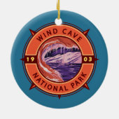 Nationaal Park Retro Compass Embleem Keramisch Ornament (Achterkant)