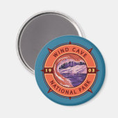 Nationaal Park Retro Compass Embleem Magneet (Voorkant / Achterkant)