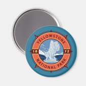 Nationaal Park Retro Compass Embleem Magneet (Voorkant / Achterkant)