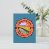 Nationaal Park Retro Compass Emblem Briefkaart (Staand voorkant)