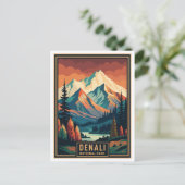 Nationaal park Retro Denali Briefkaart (Staand voorkant)