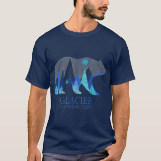 Nationaal park Retro Glacier Grizzly Beer Glacier T-shirt