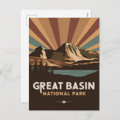 Nationaal park Retro Great Basin Feestdagenkaart (Voorkant / Achterkant)