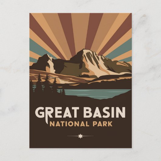 Nationaal park Retro Great Basin Feestdagenkaart (Voorkant)