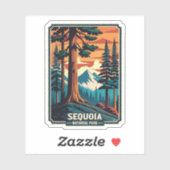Nationaal park Retro Sequoia Sticker (Vel)