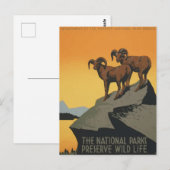 nationaal park Retro Travel Poster Briefkaart (Voorkant / Achterkant)