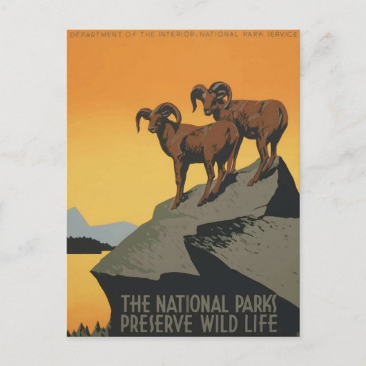 nationaal park Retro Travel Poster Briefkaart (Voorkant)