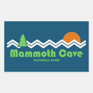 Nationaal Park Retro van de mammoth Cave Rechthoekige Sticker