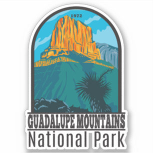 Nationaal Park Retro van het Guadalupe-gebergte Sticker
