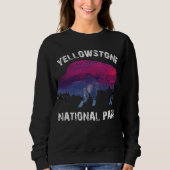nationaal park Retro Yellowstone Bison Trui (Voorkant)