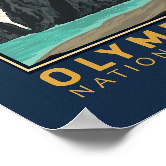Nationaal park Rialto Beach Emblem Poster (Hoek)