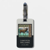 Nationaal park Rocky Mountain | Elk Bagagelabel (Achterkant verticaal)