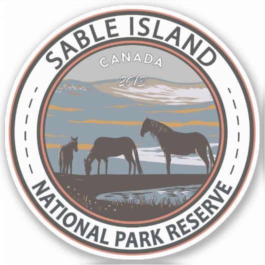 Nationaal Park Sable Island Reserve Canada  Sticker (Voorkant)