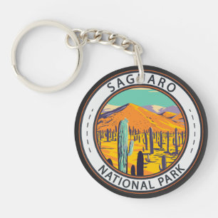 Nationaal Park Saguaro Cacti in Spring Badge Sleutelhanger