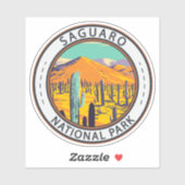 Nationaal Park Saguaro Cacti in Spring Badge Sticker (Vel)