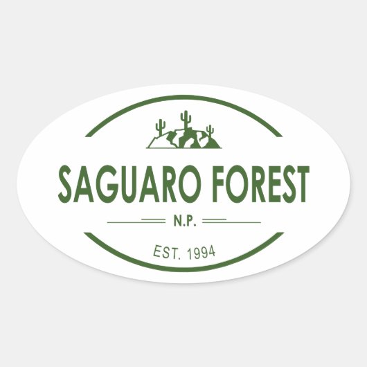 Nationaal park Saguaro Forest Ovale Sticker (Voorkant)