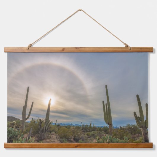 Nationaal park Saguaro met zonnescherm Hangend Wandkleed (Voorkant)