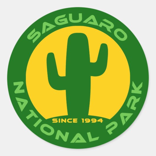 Nationaal park Saguaro Ronde Sticker (Voorkant)