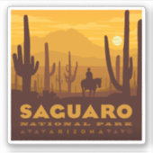 Nationaal park Saguaro Square | Arizona Sticker (Voorkant)