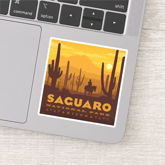 Nationaal park Saguaro Square | Arizona Sticker (Detail)