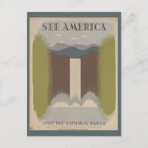 Nationaal Park See America Retro Travel Briefkaart