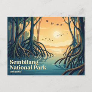 Nationaal park Sembilang Indonesië Briefkaart