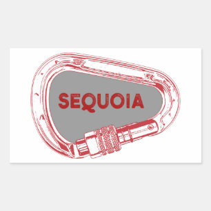 Nationaal park Sequoia, beklimming Carabiner Rechthoekige Sticker
