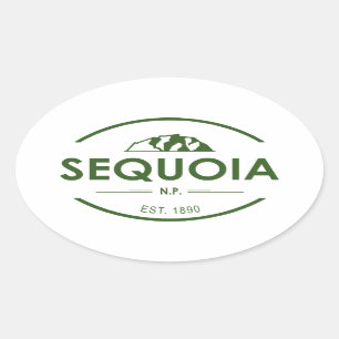 Nationaal park Sequoia Ovale Sticker
