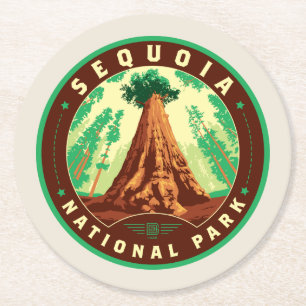 Nationaal park Sequoia Ronde Kartonnen Onderzetter