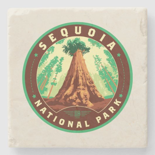 Nationaal park Sequoia Stenen Onderzetter (Voorkant)