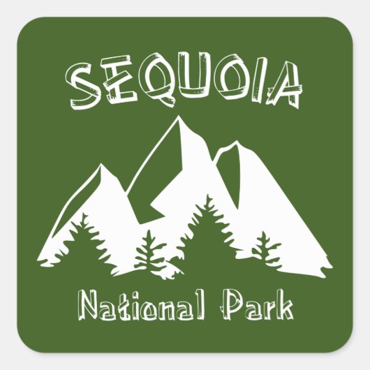 Nationaal park Sequoia Vierkante Sticker (Voorkant)