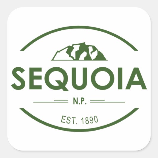 Nationaal park Sequoia Vierkante Sticker (Voorkant)